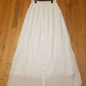 LA Charme U White Maxi Skirt